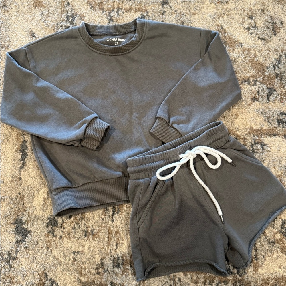 Gray Kids Shorts Set